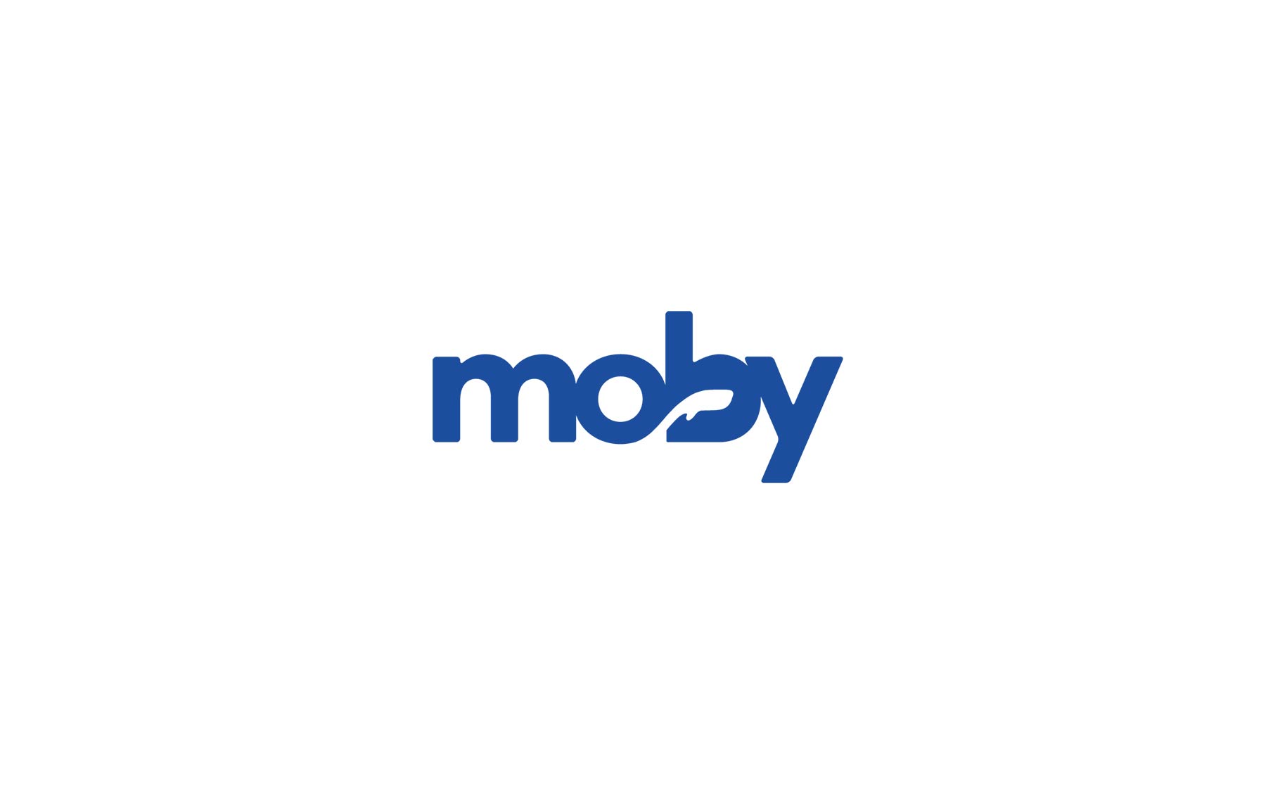 Logo de las piscinas Moby sobre fondo blanco