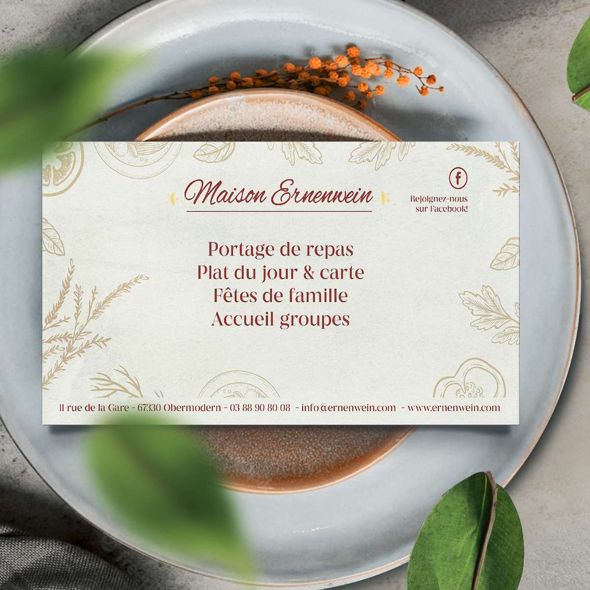 Flyer et carte de visite Restaurant Ernenwein